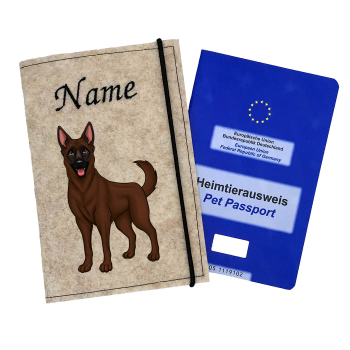 Impfpasshülle für die Hunderasse Malinois mahagoni